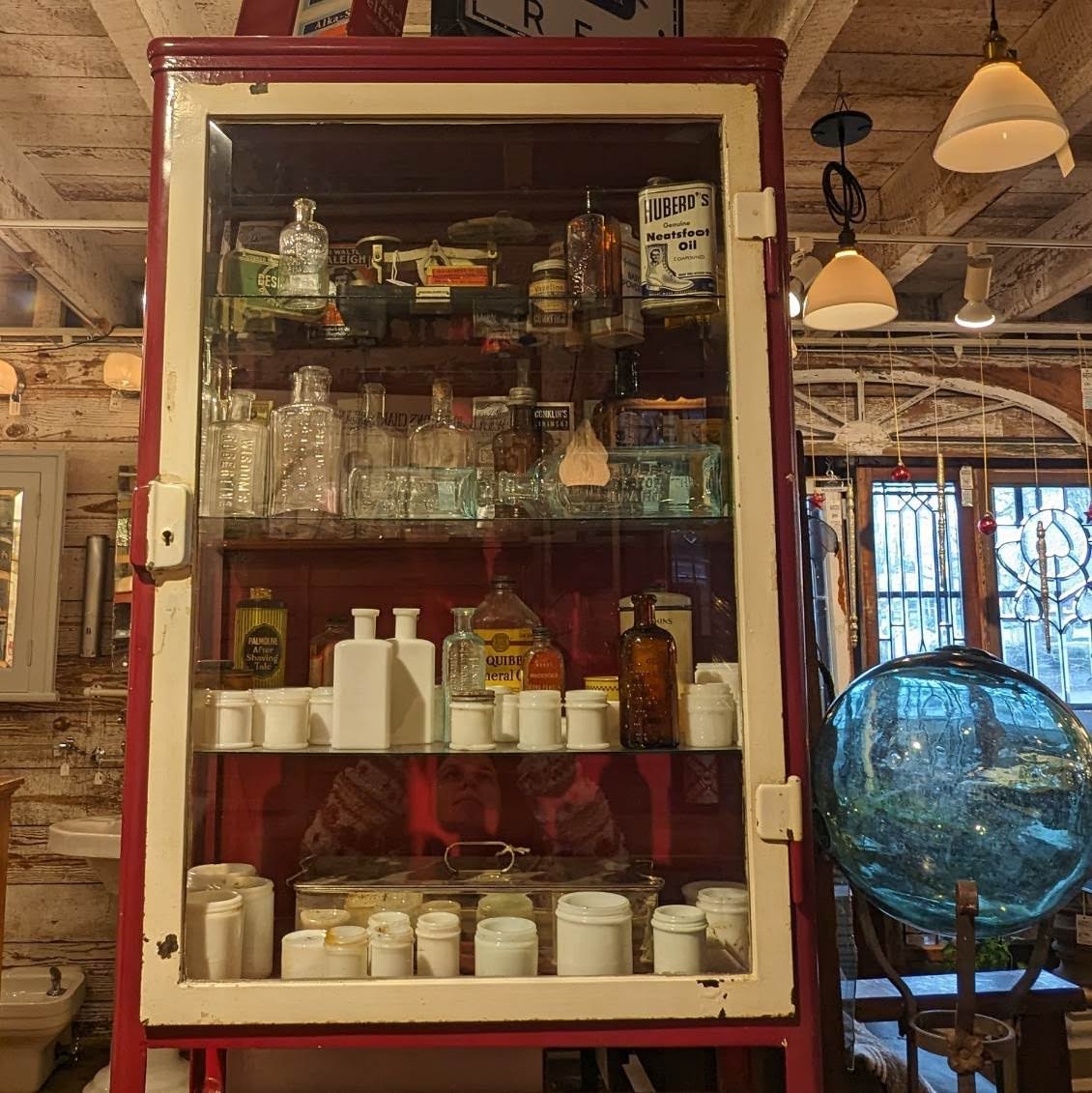 Two-Tier Beveled Glass Medical Cabinet - Aurora Mills