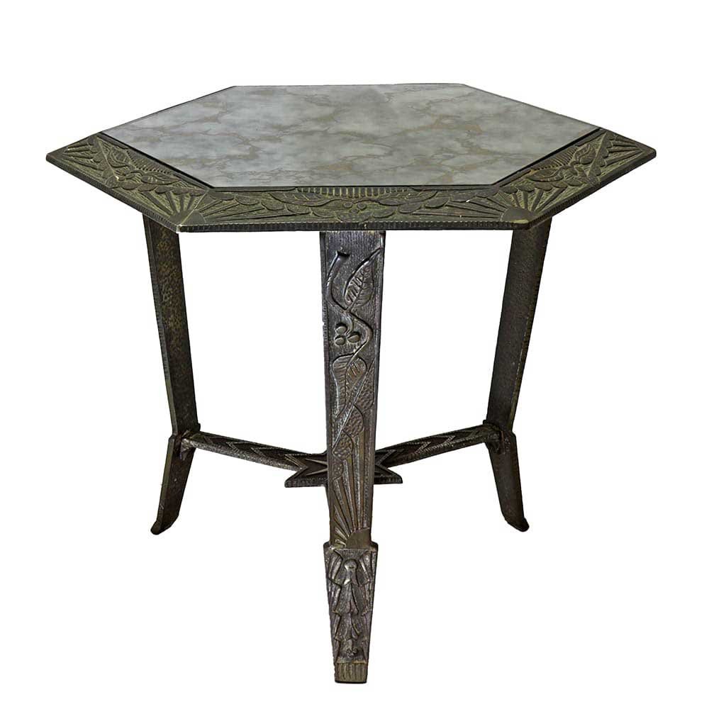 Art Deco Hexagonal Side Table - Aurora Mills