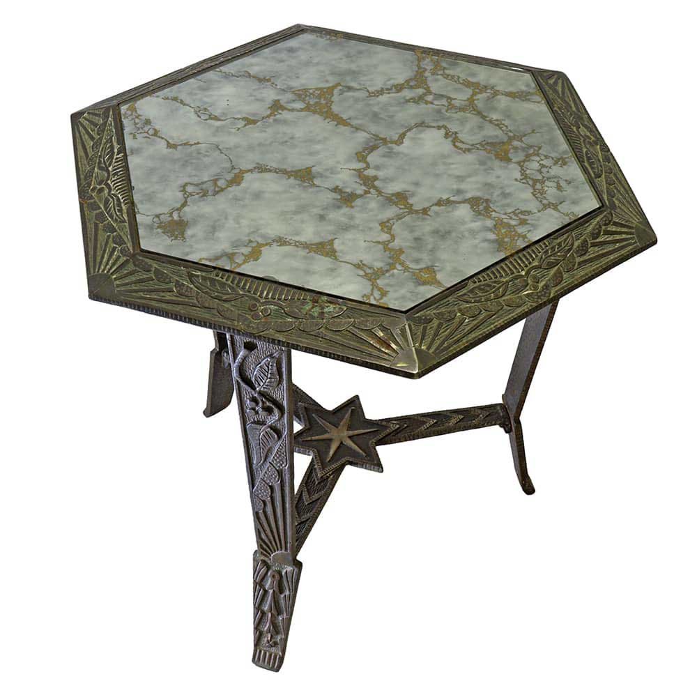 Art Deco Hexagonal Side Table - Aurora Mills