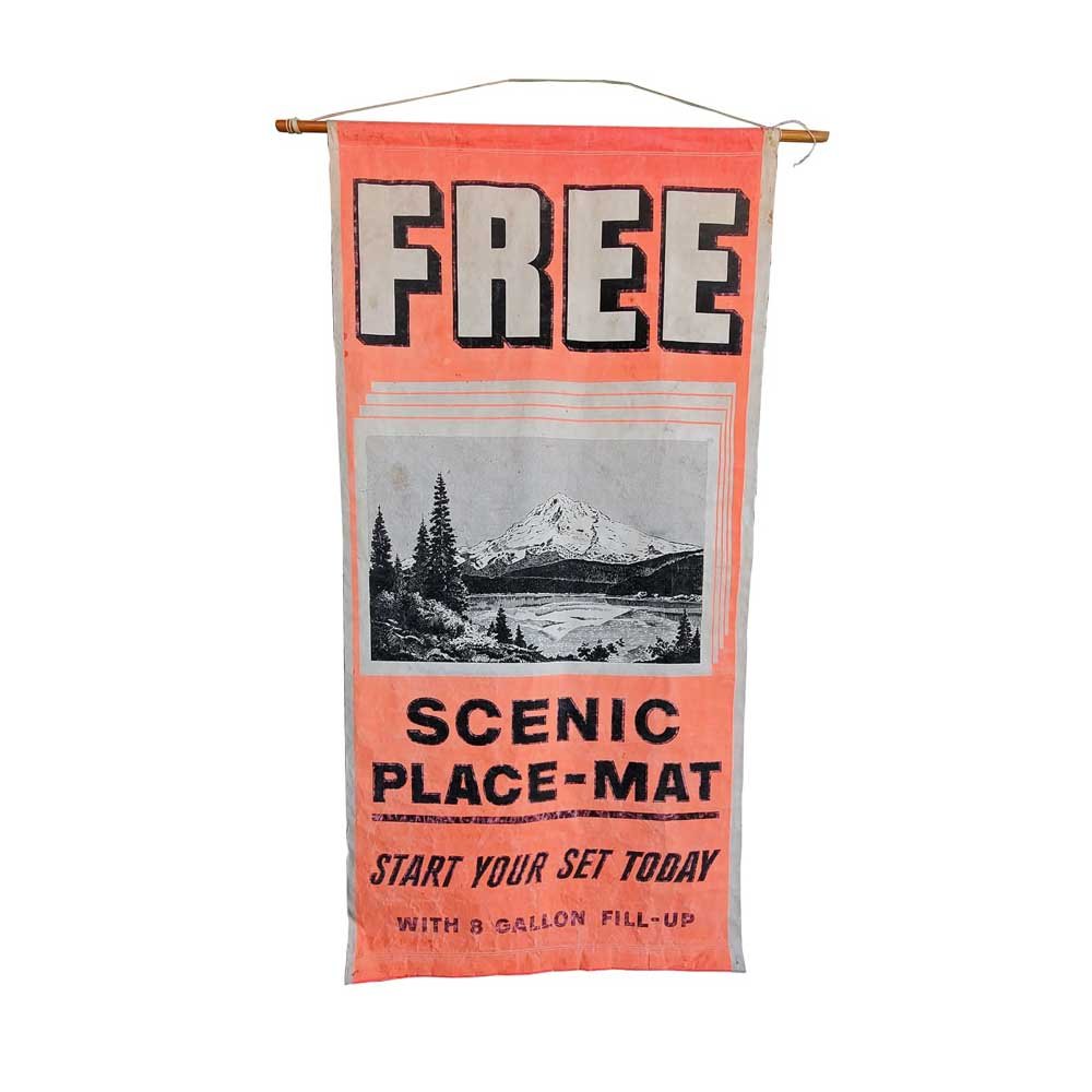 “Free” Mt. Hood Placemat Tourist Banner - Aurora Mills