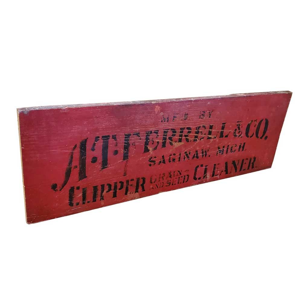 Hand Stenciled “Clipper Cleaner” Sign - Aurora Mills