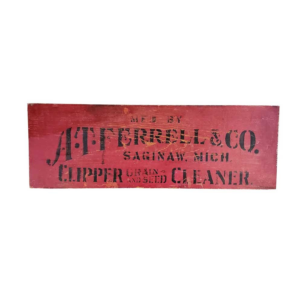 Hand Stenciled “Clipper Cleaner” Sign - Aurora Mills
