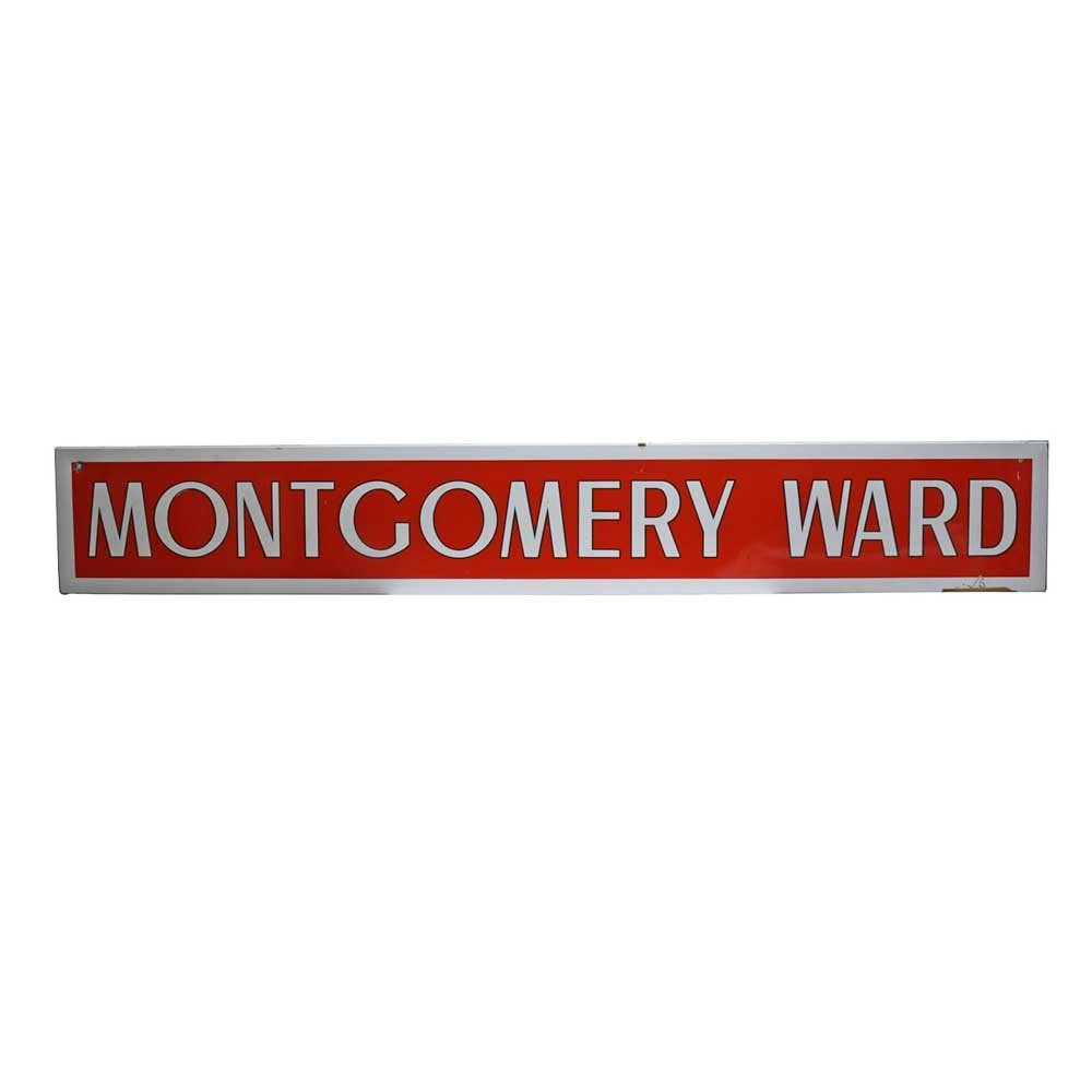 Montgomery Ward Sign Red and White - Aurora Mills