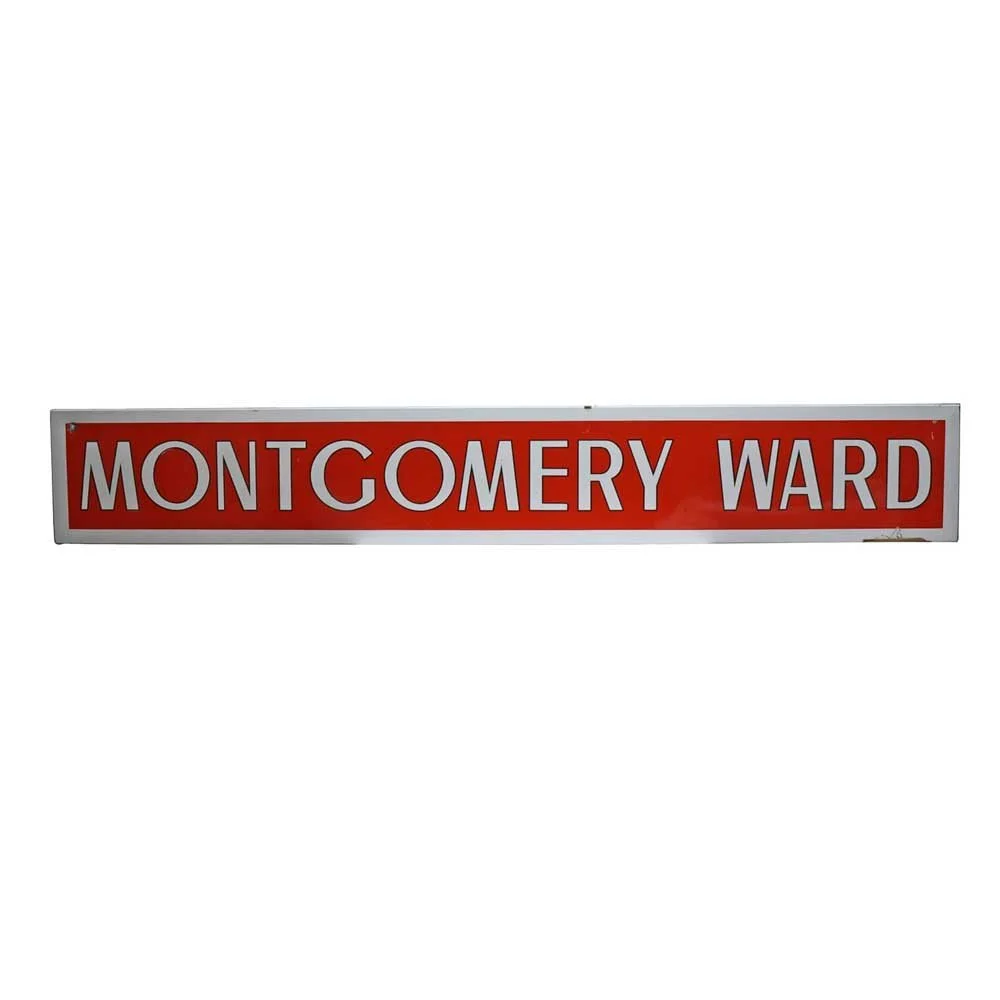 Montgomery Ward Sign- Red and White — Aurora Mills
