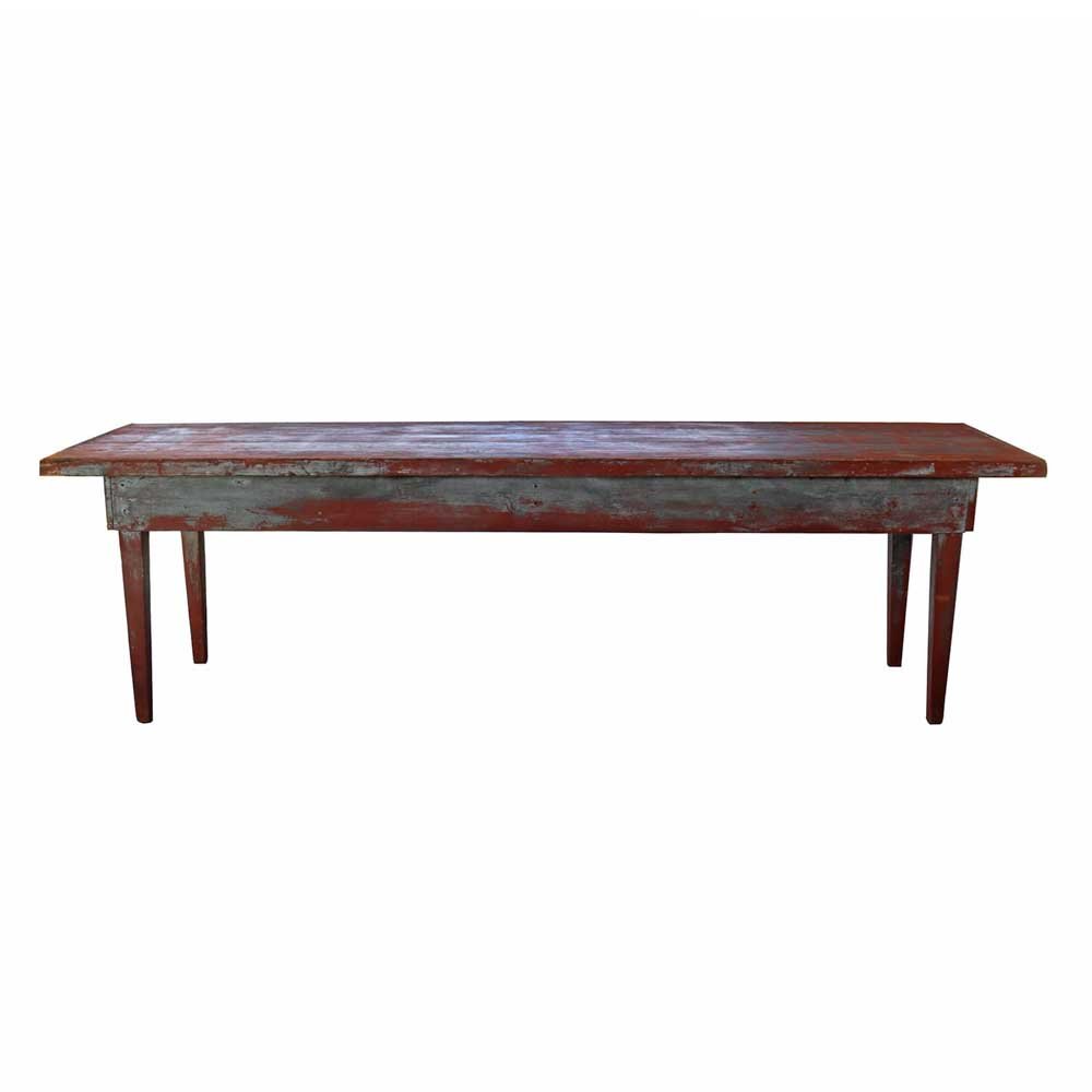 Primitive Red Farm Table - Aurora Mills