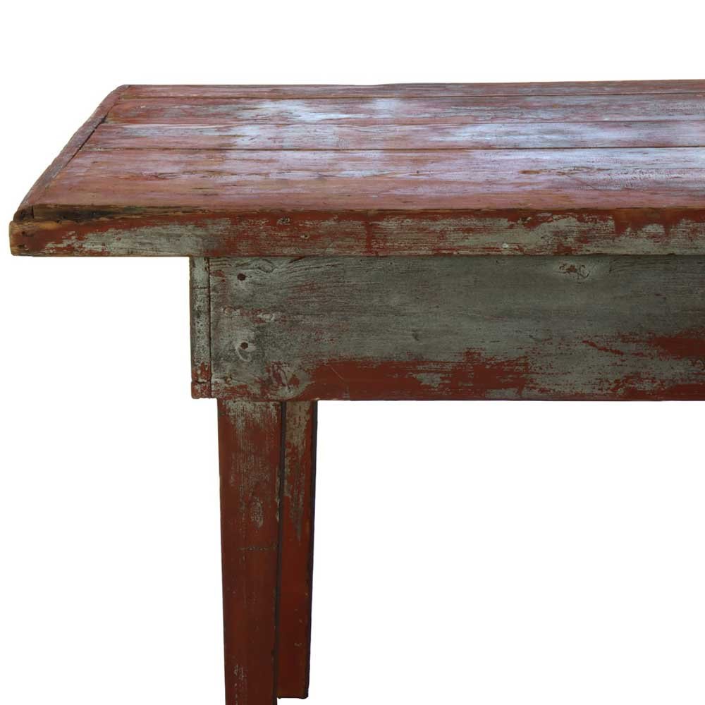 Primitive Red Farm Table - Aurora Mills