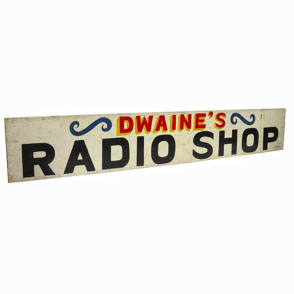 Hand Painted Dwaine’s Radio Shop Sign - Aurora Mills