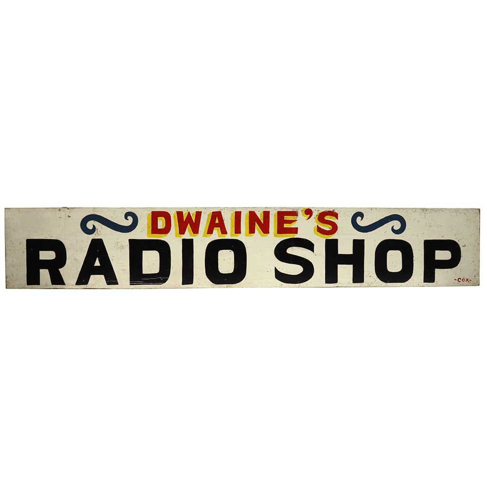 Hand Painted Dwaine’s Radio Shop Sign - Aurora Mills