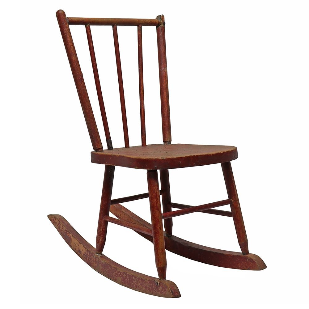 Red Primitive Doll Rocker - Aurora Mills
