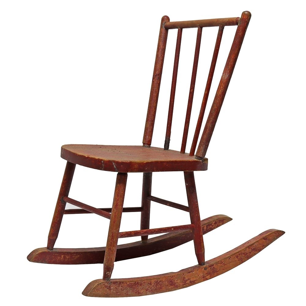 Red Primitive Doll Rocker - Aurora Mills
