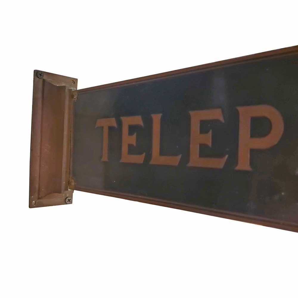 Bronze Telephone Sign - Aurora Mills