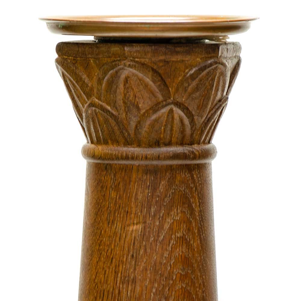 Danish Carved Oak Candle Stand - Aurora Mills