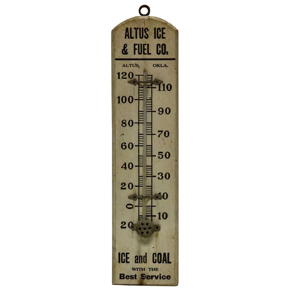 Altus Ice & Fuel Co. Advertising Thermometer - Aurora Mills