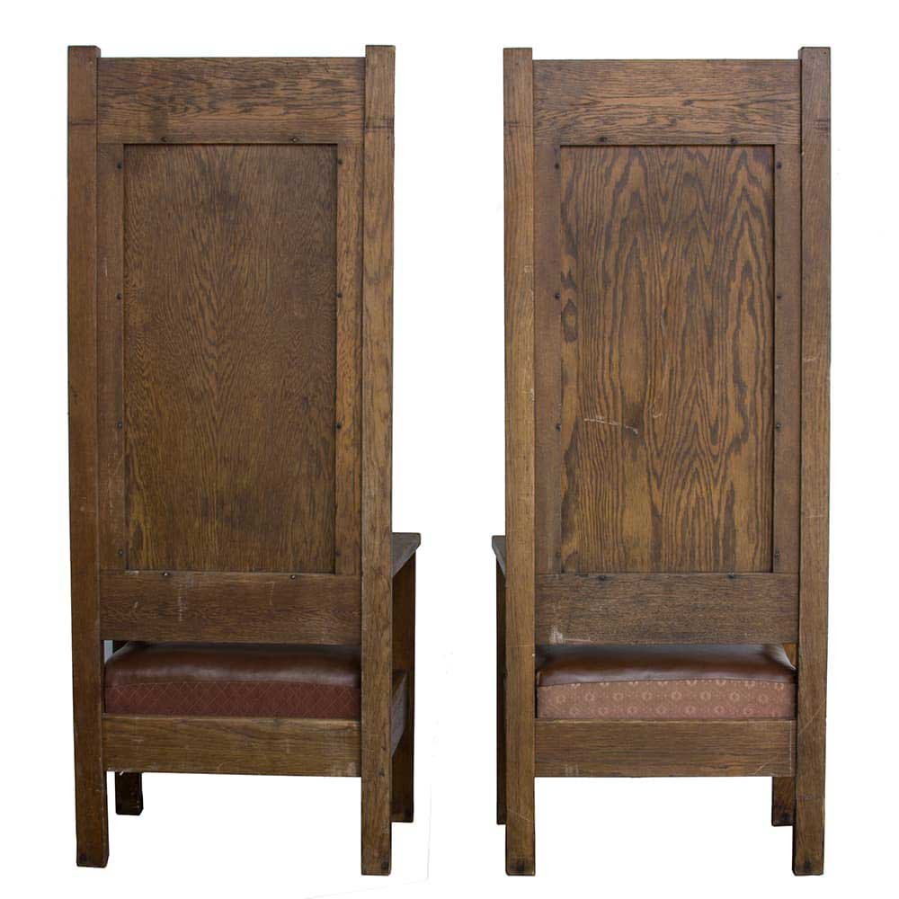 Oak Fraternal Lodge Chairs - 1 Pair - Aurora Mills