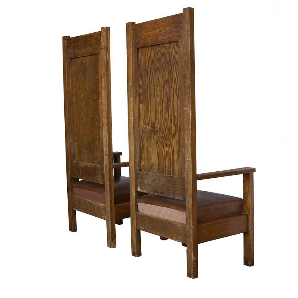 Oak Fraternal Lodge Chairs - 1 Pair - Aurora Mills