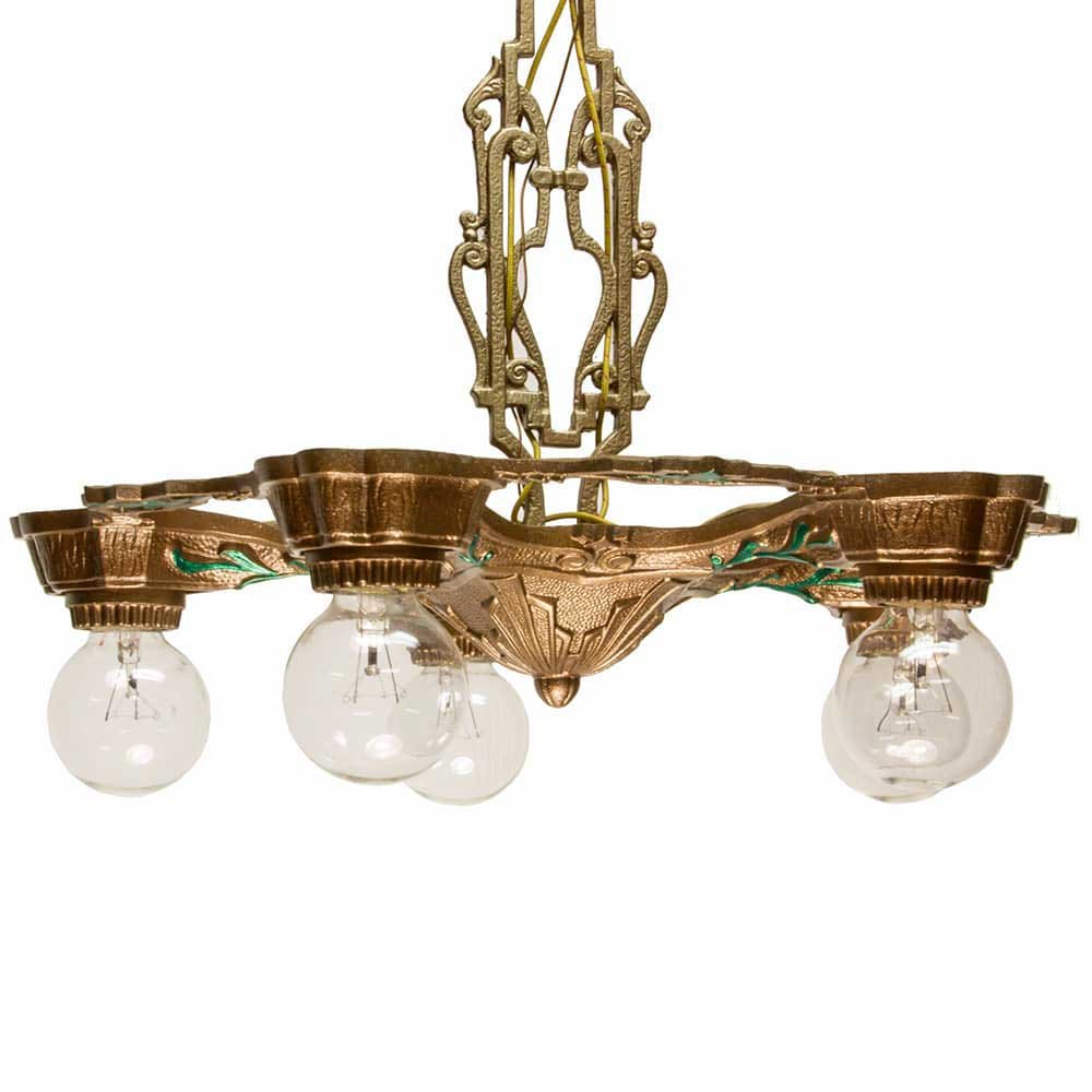 1930s Bare Bulb Pendant Chandelier - Aurora Mills
