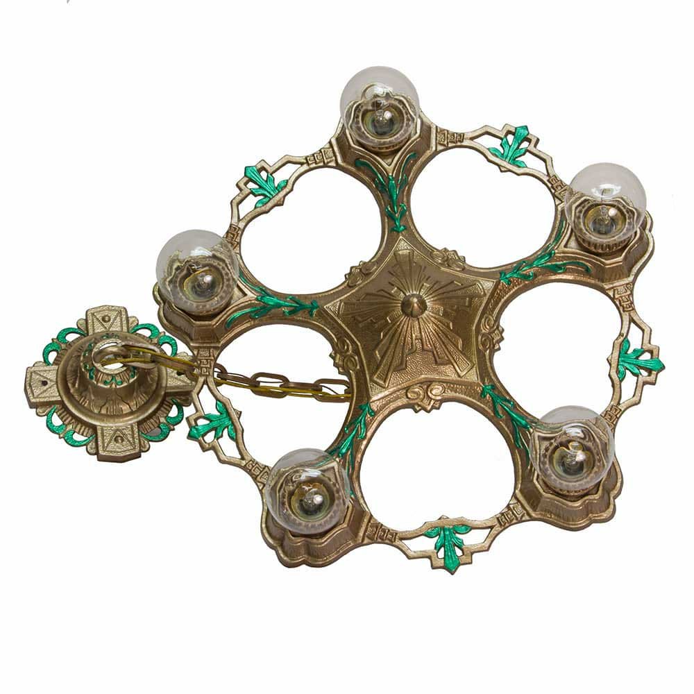 1930s Bare Bulb Pendant Chandelier - Aurora Mills