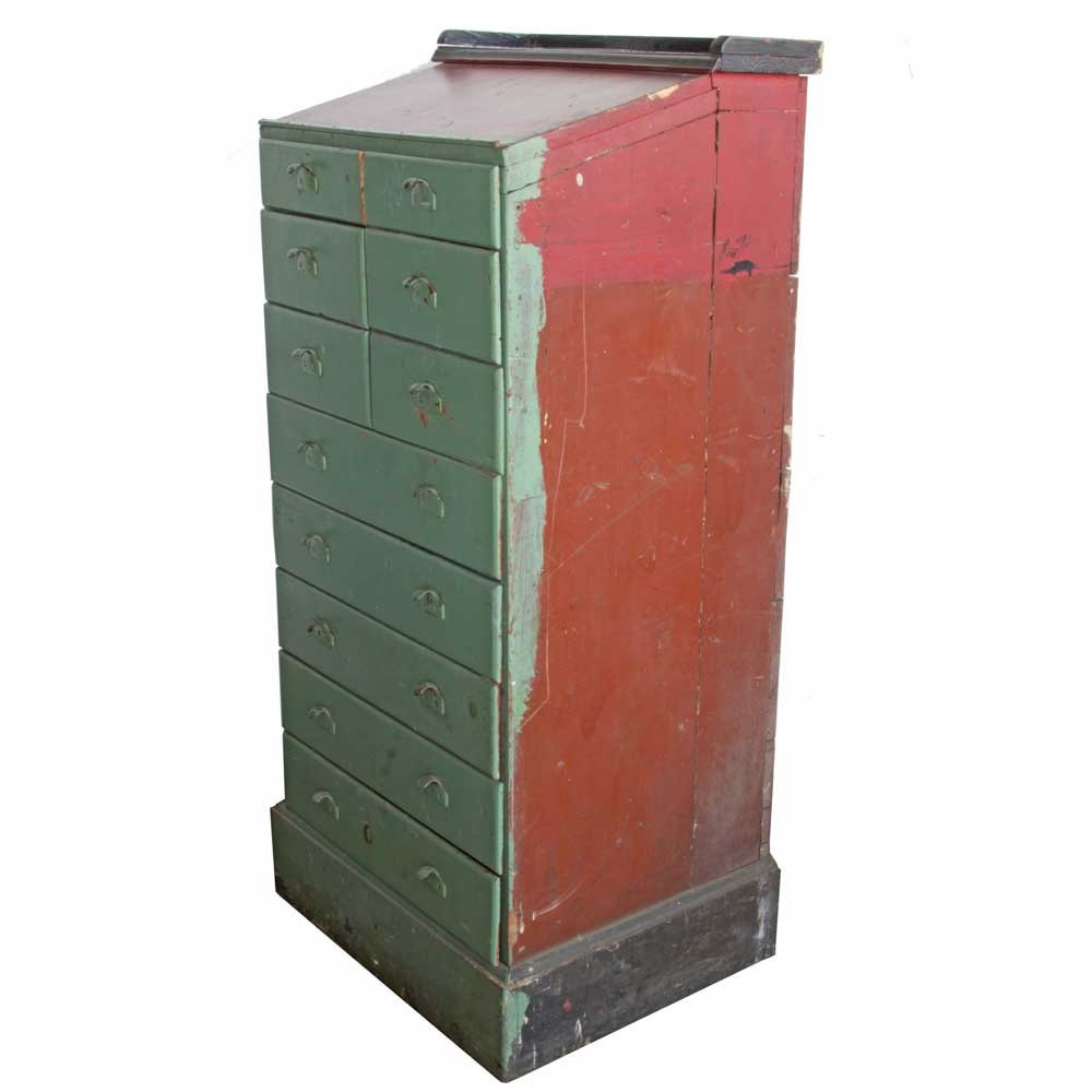 Slant Top Work Cabinet - Aurora Mills