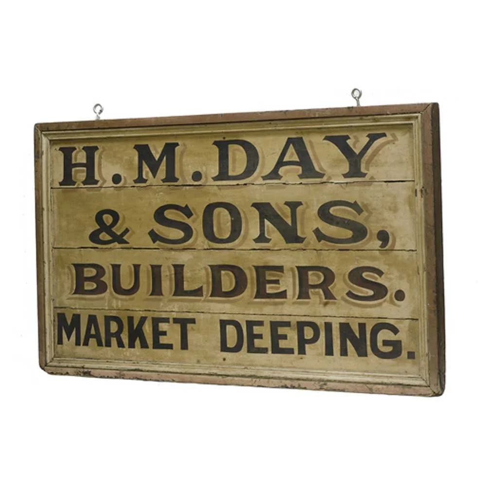 English Handpainted Builders Sign - Aurora Mills