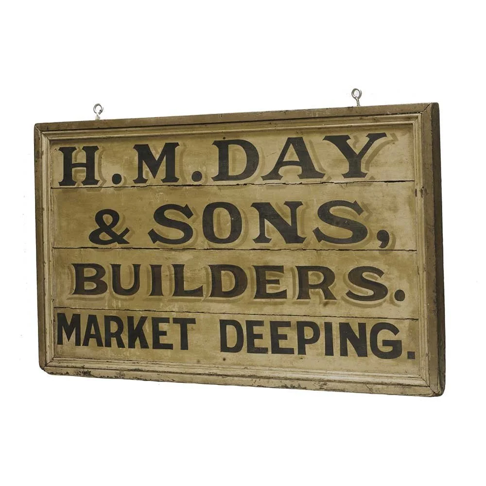 English Handpainted Builders Sign - Aurora Mills