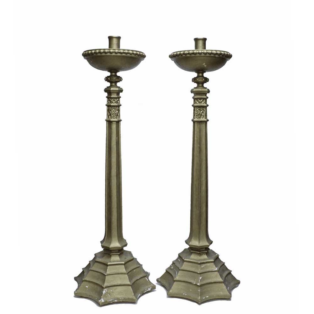 Gilt Gesso and Brass Torchère - Aurora Mills