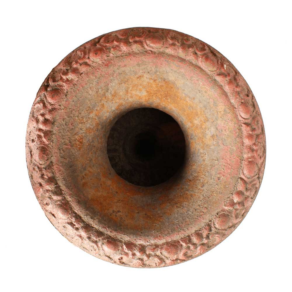 Red Cast Iron Garden Urn - Aurora Mills