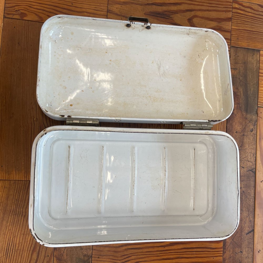 German Art Deco Enamel Breadbox - Aurora Mills