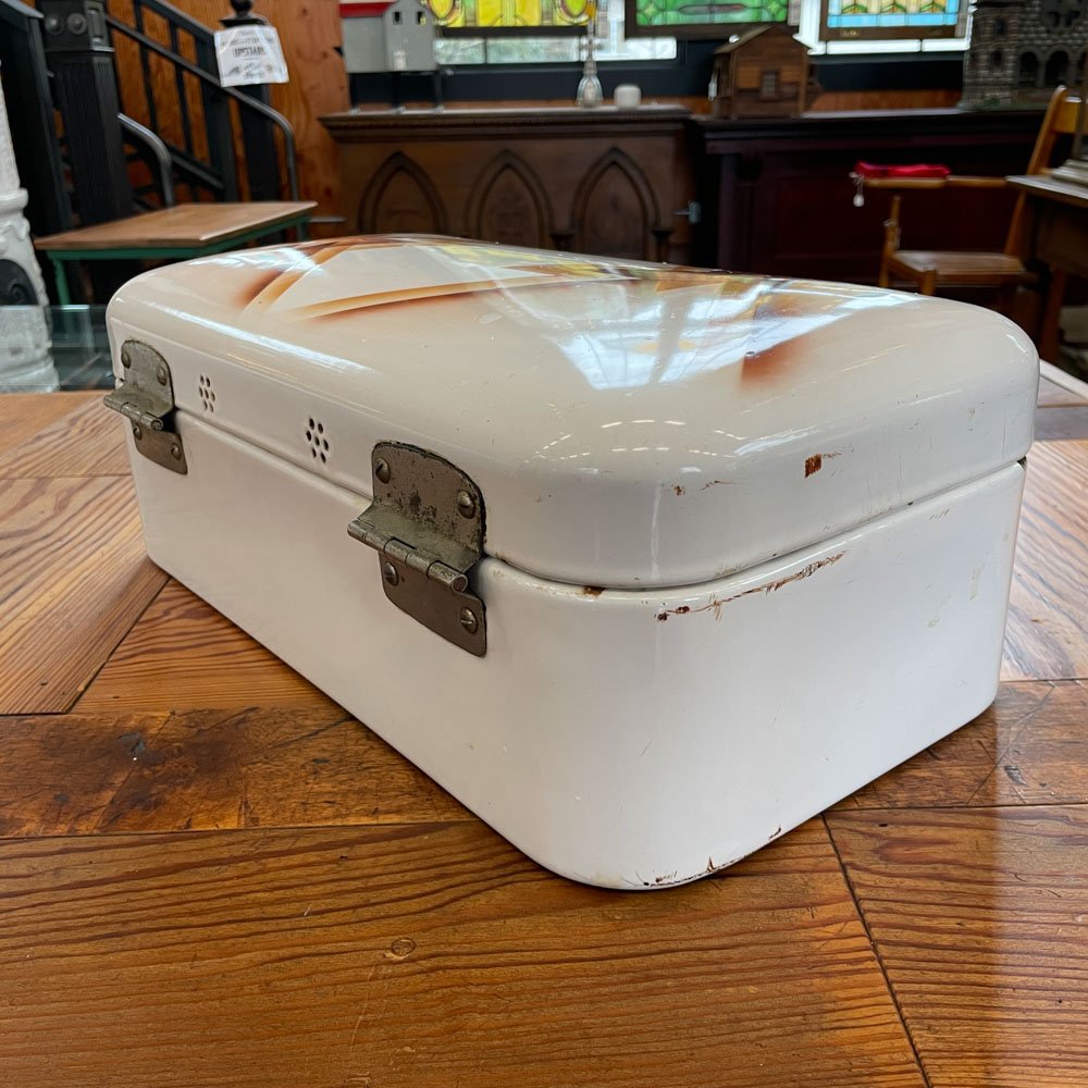 German Art Deco Enamel Breadbox - Aurora Mills