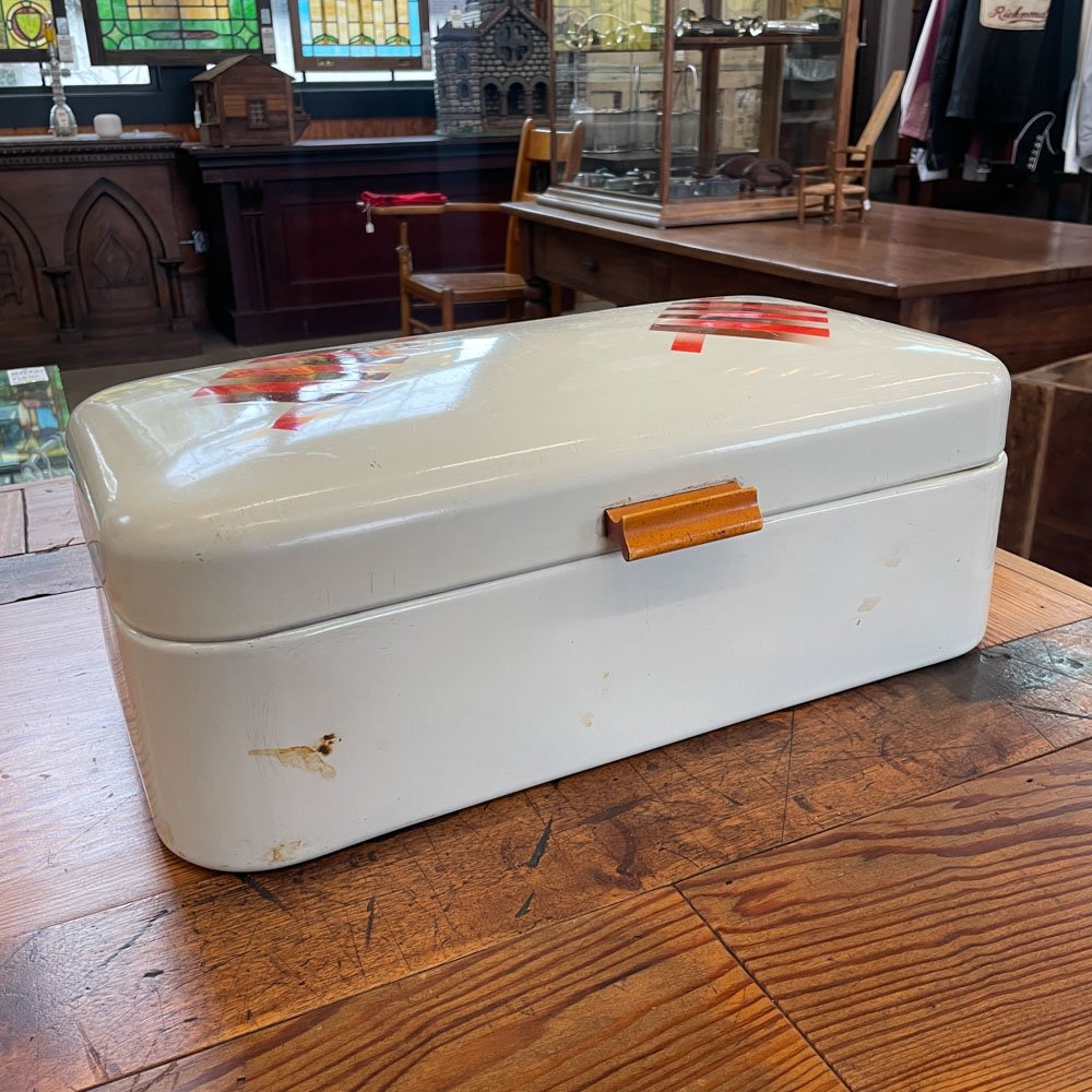German Art Deco Enamel Breadbox - Aurora Mills