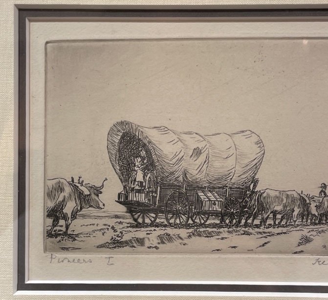 "Pioneers I" Etching by Hans Kleiber - Aurora Mills