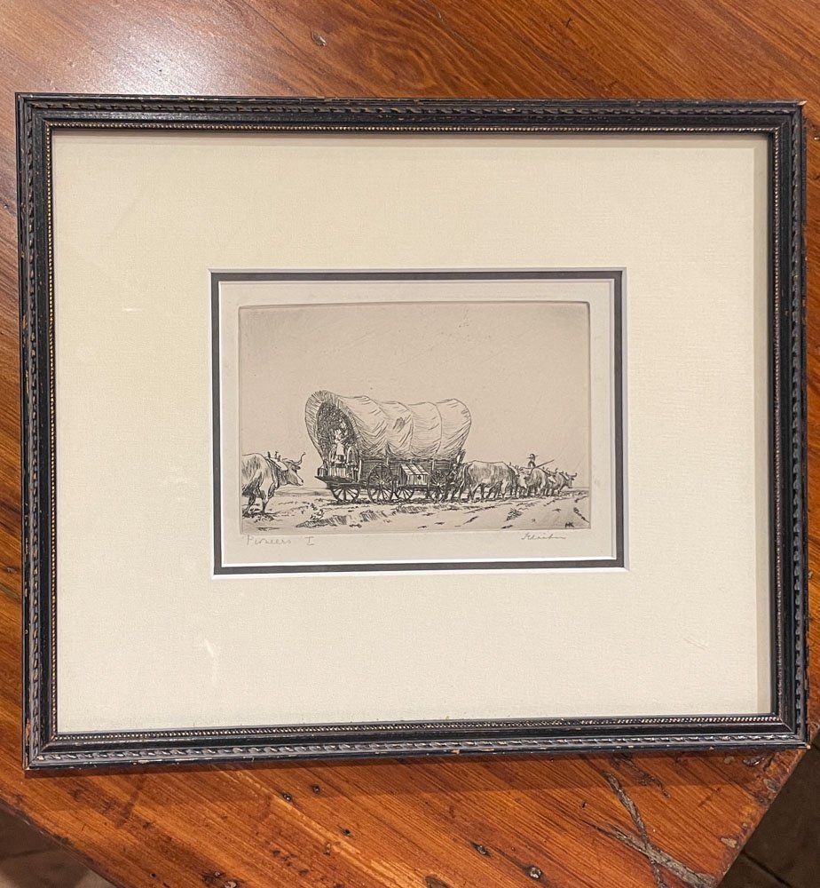 "Pioneers I" Etching by Hans Kleiber - Aurora Mills