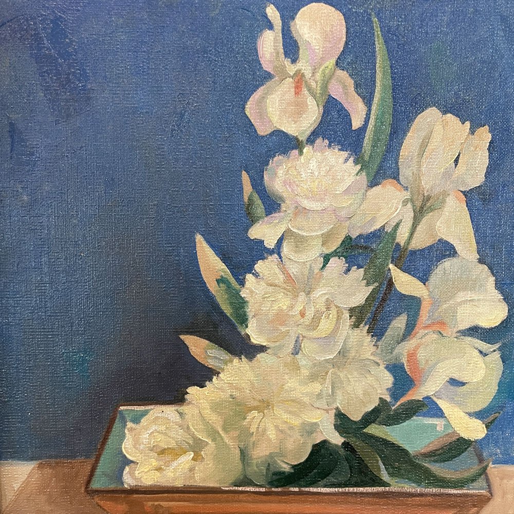 Ikebana Still Life in Art Deco Frame - Aurora Mills