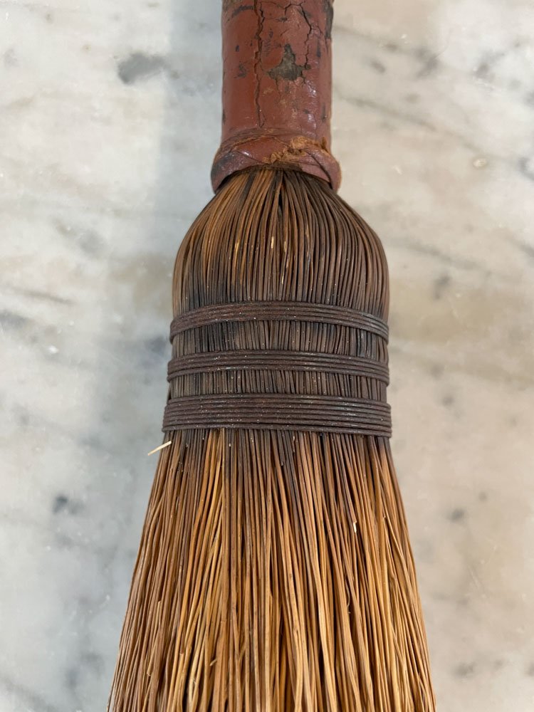 Rustic Carved Pheasant Head Whisk Broom - Aurora Mills