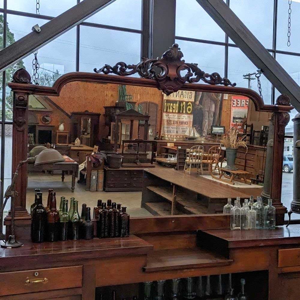 Carved Back Bar Mirror