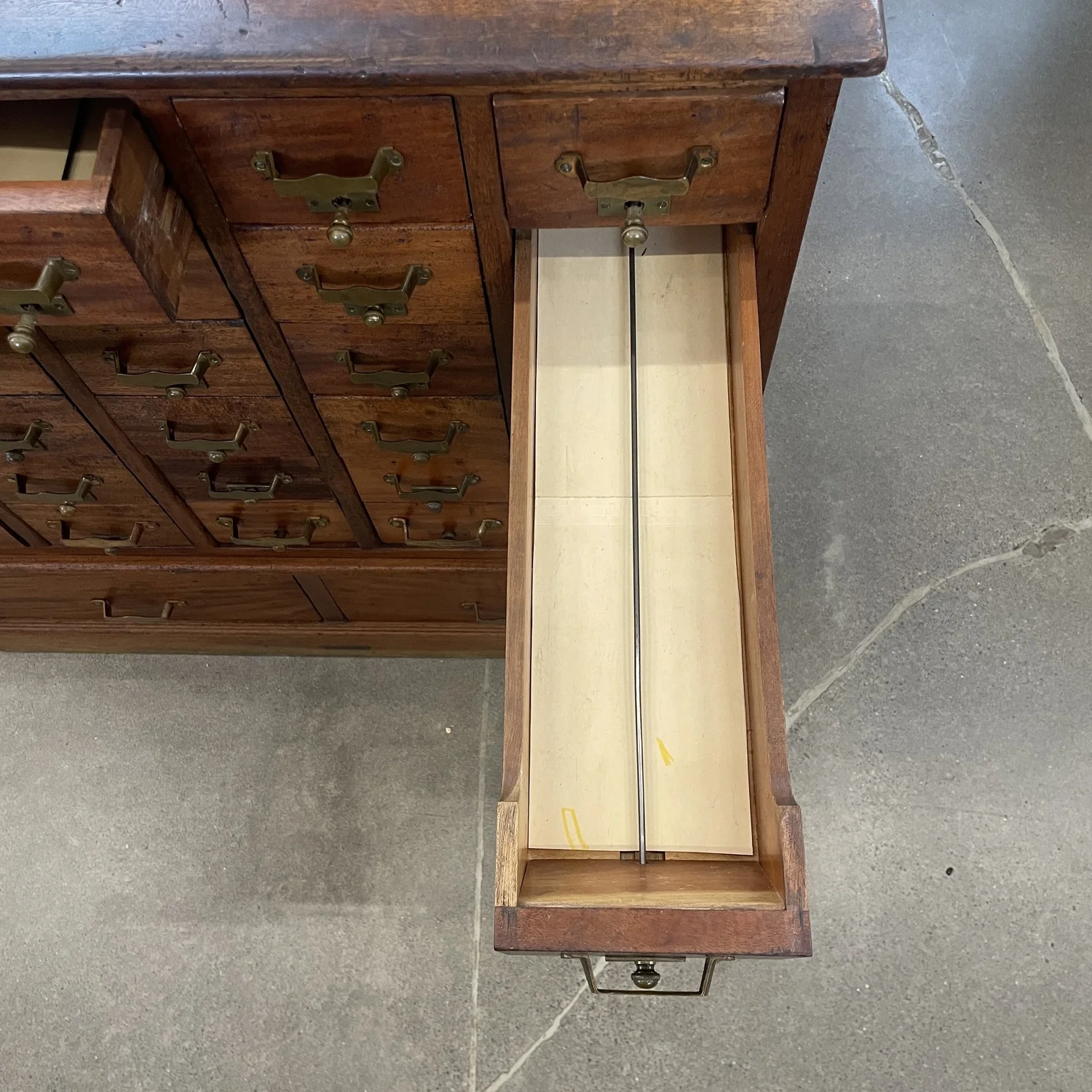 Card Catalog Cabinet with Brass Hardware  Aurora Mills