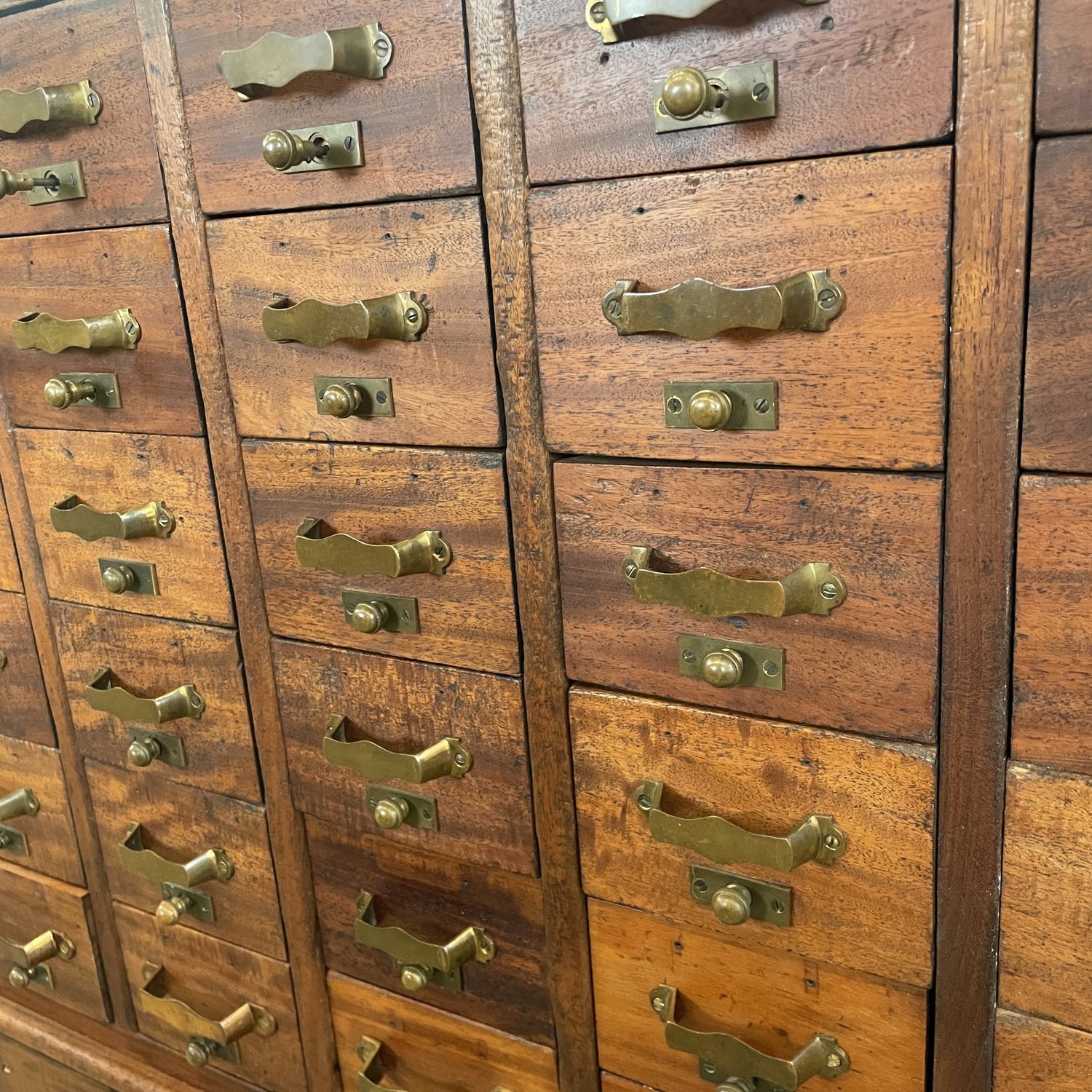 Card Catalog Cabinet with Brass Hardware  Aurora Mills