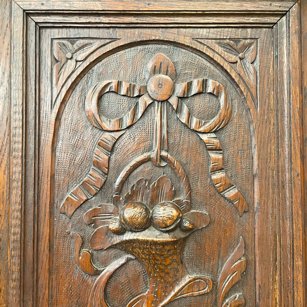 English Oak Buffet with Carved Doors - Aurora Mills