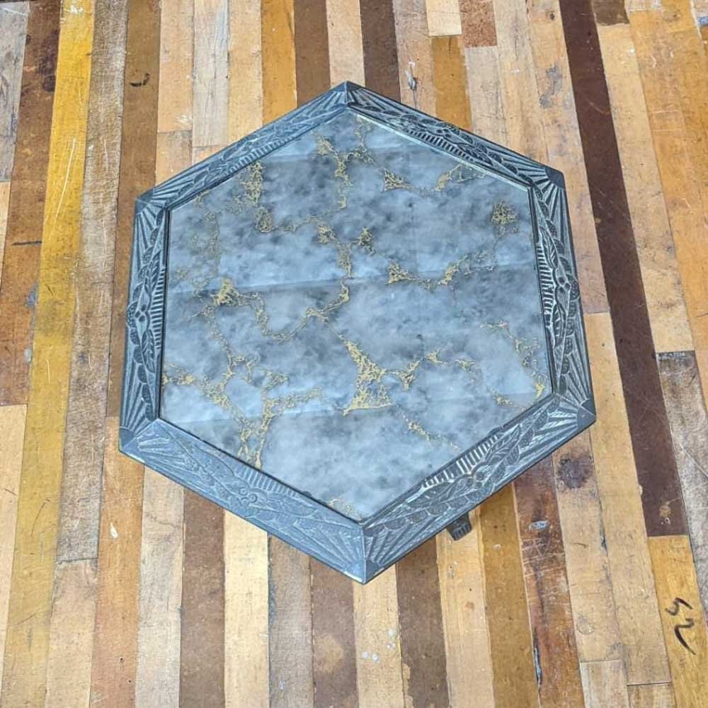 Art Deco Hexagonal Side Table - Aurora Mills