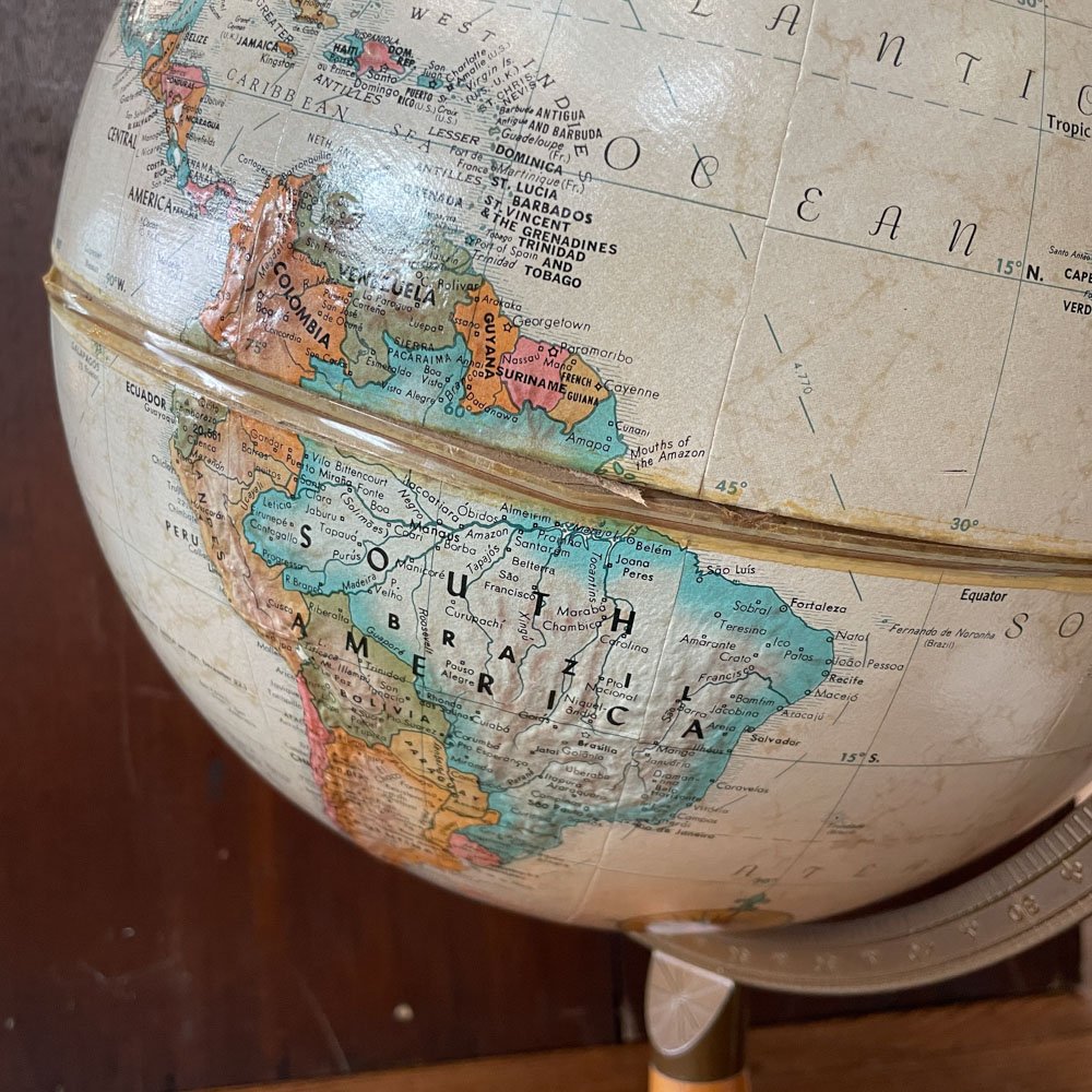 1960s Replogle 12" World Classic Globe on Stand - Aurora Mills