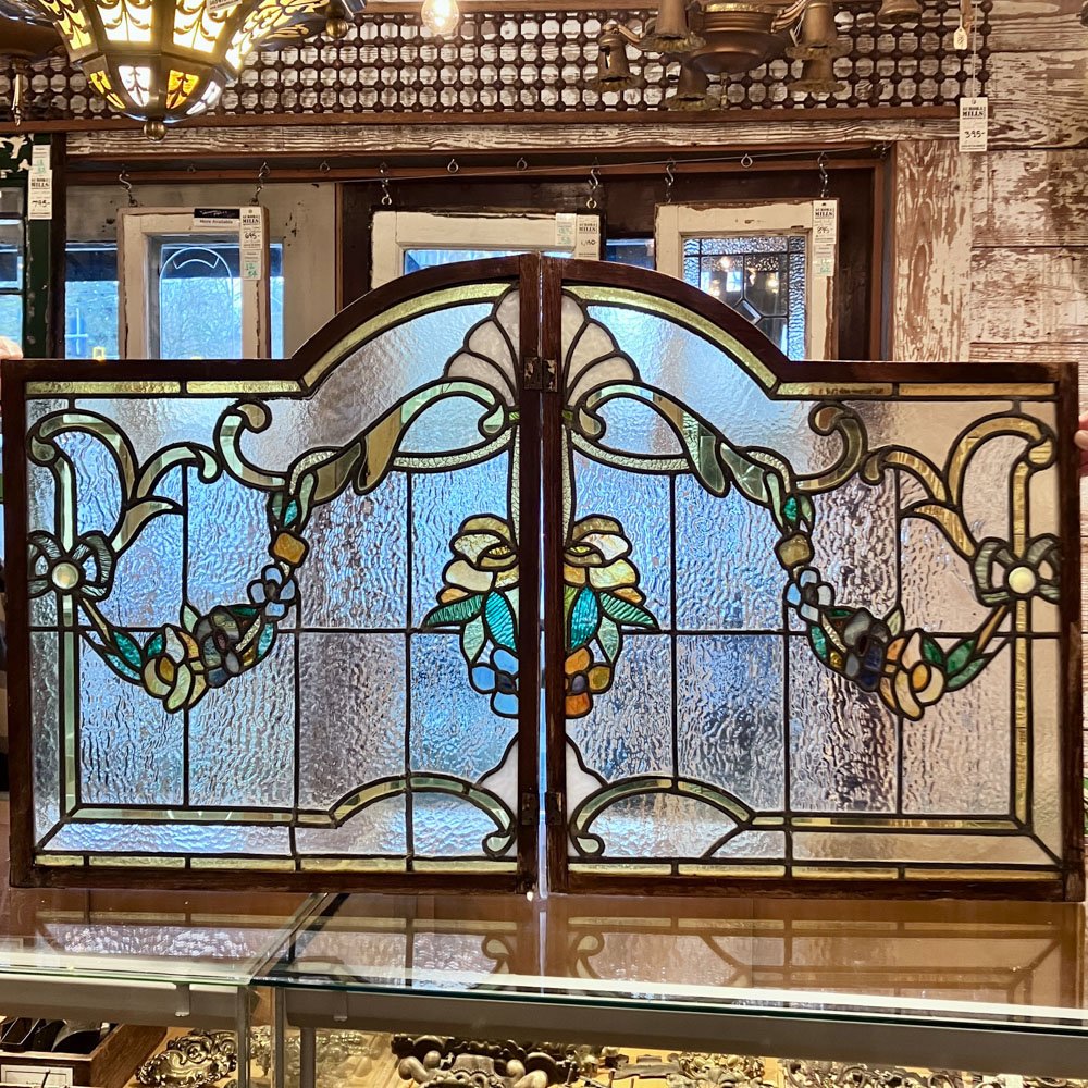 Victorian Leaded Glass Cabinet Doors (S/2) - Aurora Mills