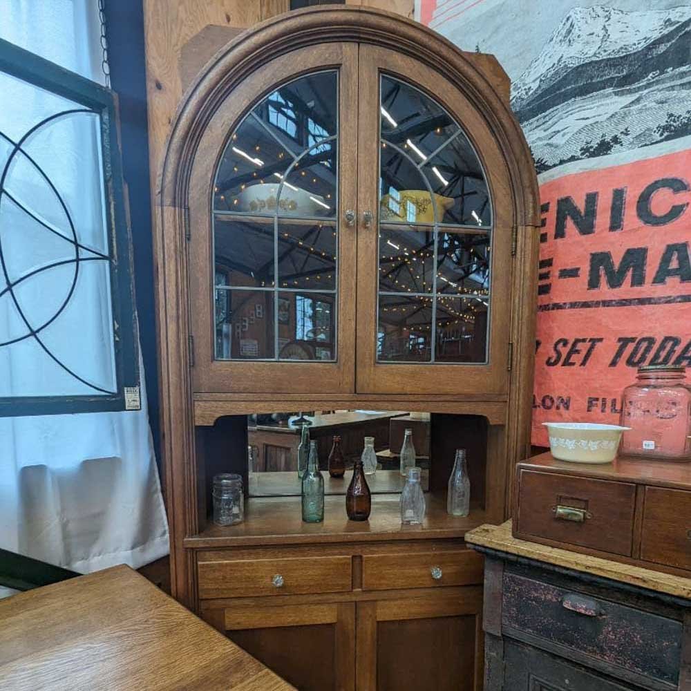 Mahogany Built-In Corner Cabinet - Aurora Mills
