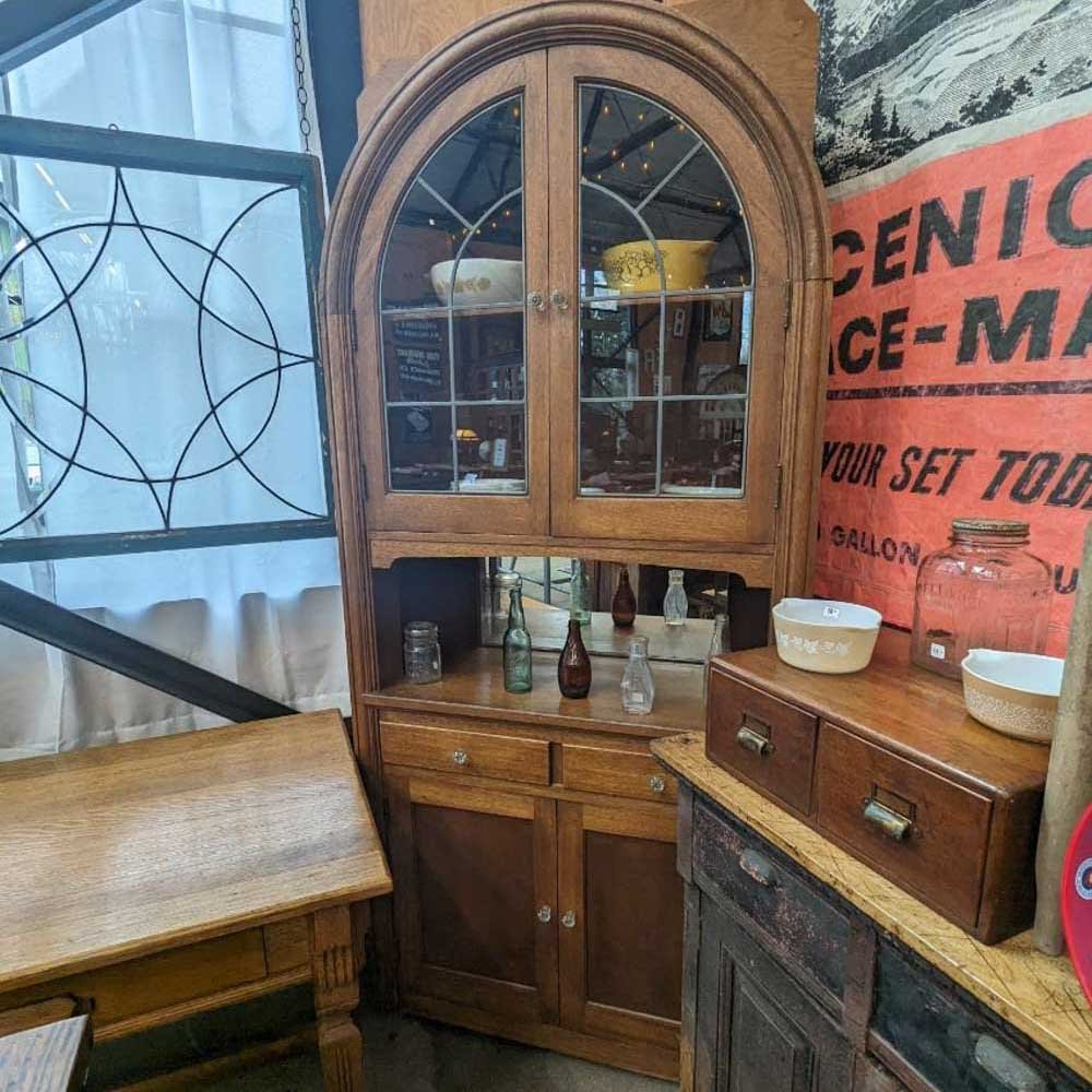 Mahogany Built-In Corner Cabinet