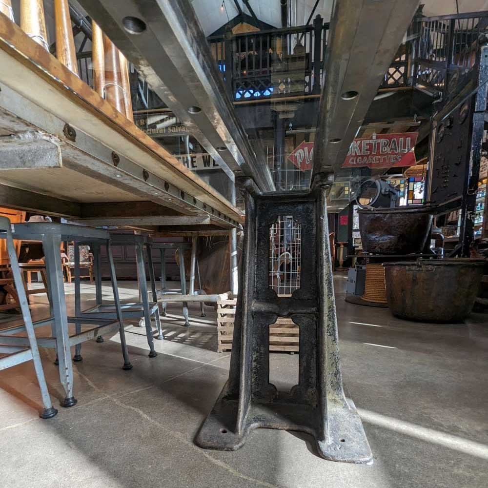 Industrial Glass and Iron Table - Aurora Mills
