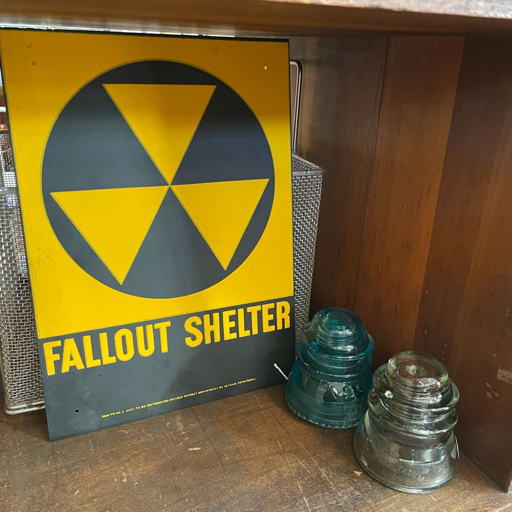 Deadstock Civil Defense Nuclear Fallout Shelter Sign - Aurora Mills