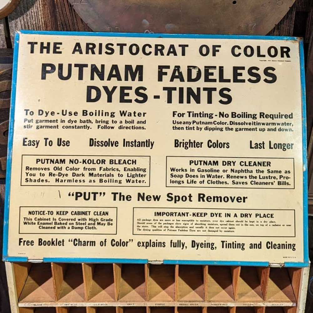 1920s Putnam Dyes Display - Aurora Mills