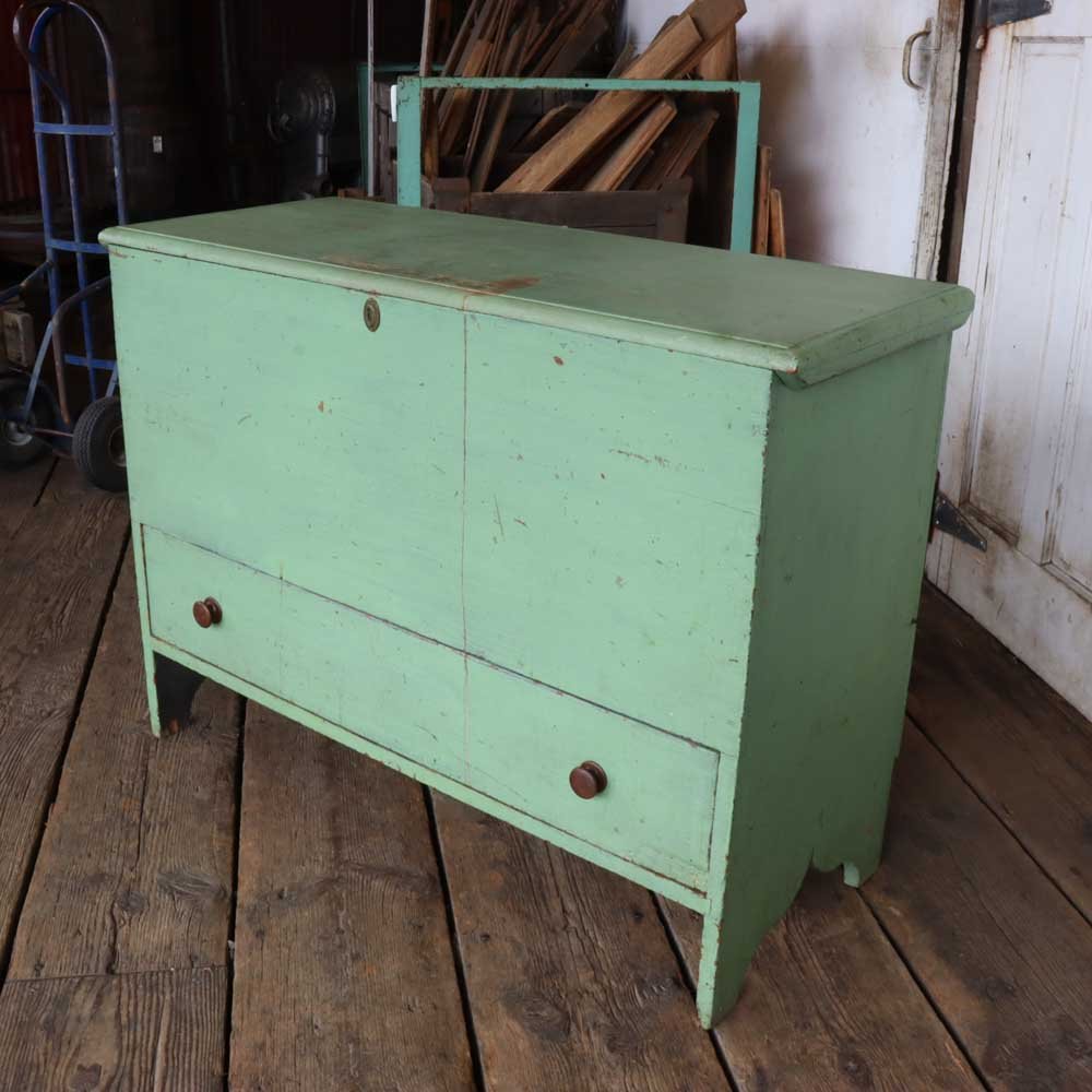 Mint Green Primitive Blanket Chest