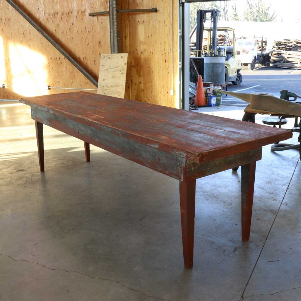 Primitive Red Farm Table