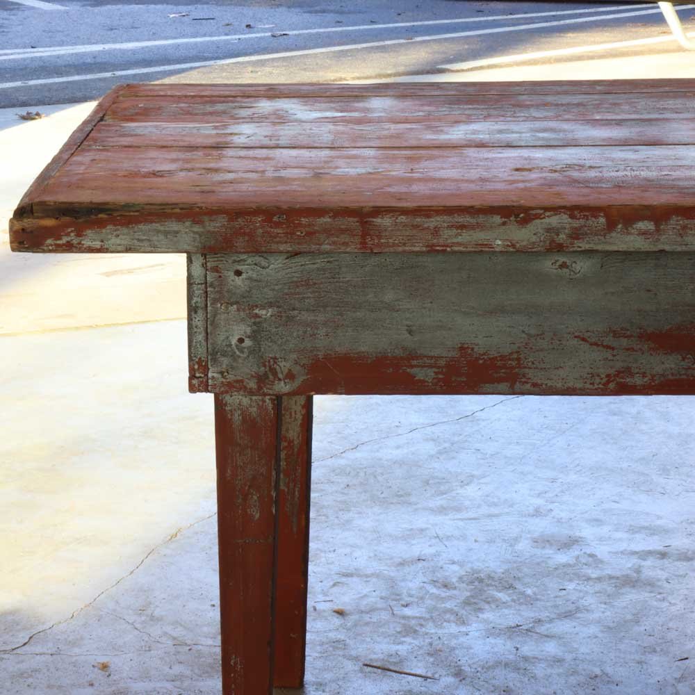 Primitive Red Farm Table - Aurora Mills