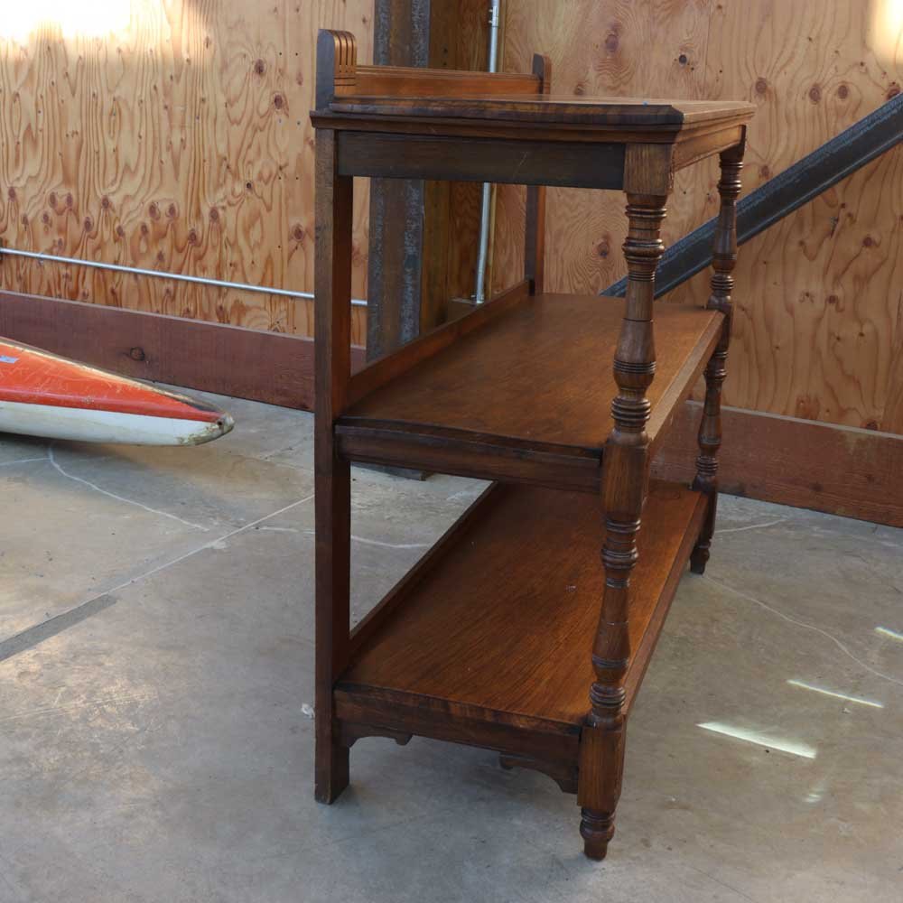 Three Tier Victorian Oak Shelf - Aurora Mills