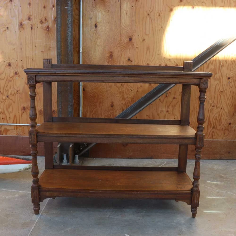 Three Tier Victorian Oak Shelf — Aurora Mills